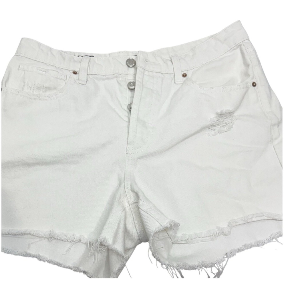 Wild Fable Womens Size 10 White Cutoff Denim Jean Shorts Button Fly